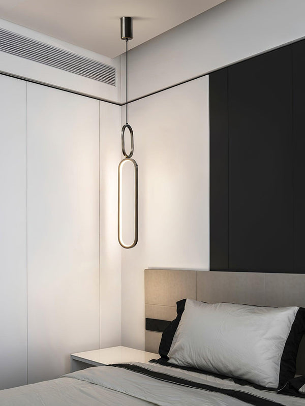 Led Oval Linear Pendant Light