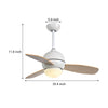 36 Inches Nordic Minimalist Led Remote Control Ceiling Fan Light For Living Room Dining Room