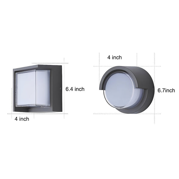 Modern Outdoor Round Square Waterproof Wall Light For Villa Garden Balcony Door Front