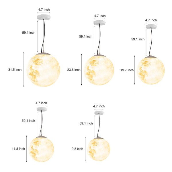 Outdoor Resin Moon Texture Chandelier Waterproof Landscape Decorative Lighting