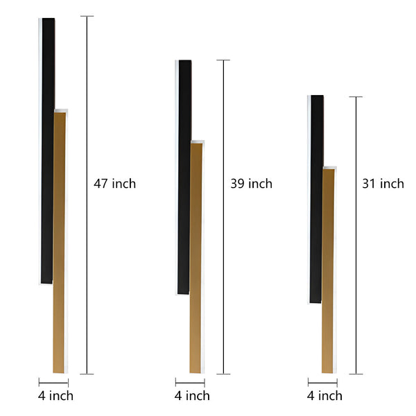 Nordic Minimalist Double Long Strip Led Wall Lamp For Living Room Bedside Aisle