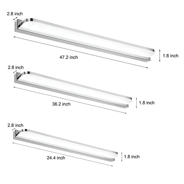 Led Bathroom Vanity Light Polished Iron Trim