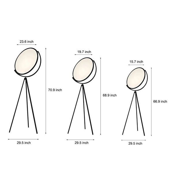 Black Metal And Rotating Led Tripod Floor Lamp