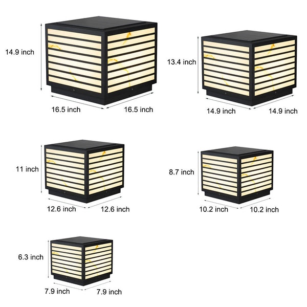 Square Ip65 Waterproof Led Solar Modern Outdoor Deck Post Lights Pillar Light