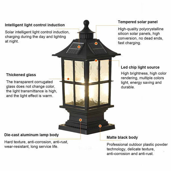 Waterproof Dimming Led Solar Post Caps Light With Remote Control