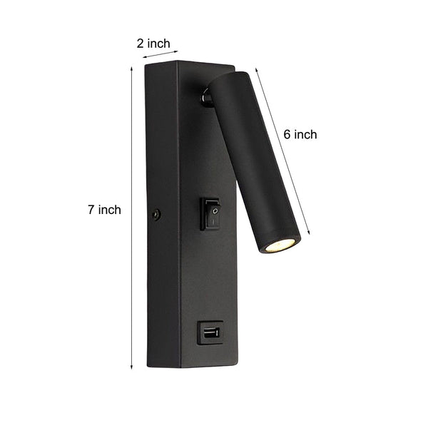 Rectangular Wall Lamp With Switch Usb Charging Port Li002008