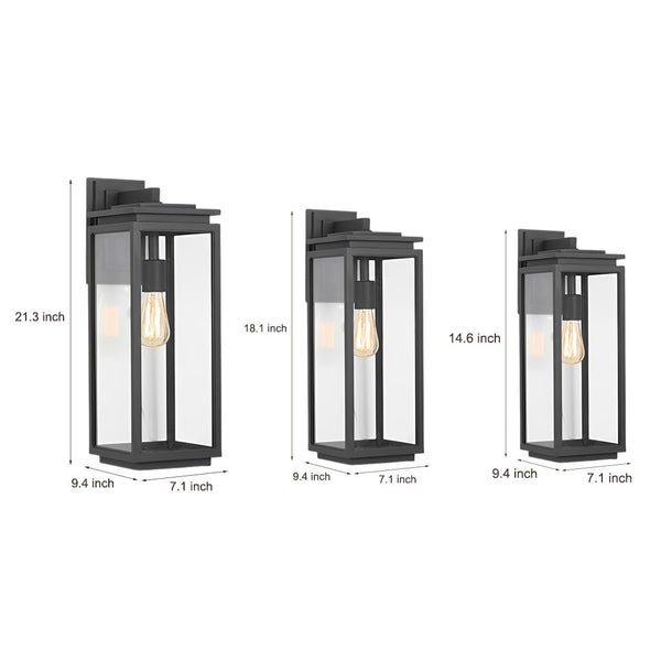 Rectangular Black Outdoor Wall Lamp Li002101