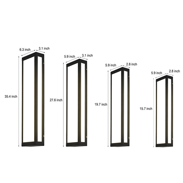 Rectangular Black Modern Outdoor Wall Lamp Li002194
