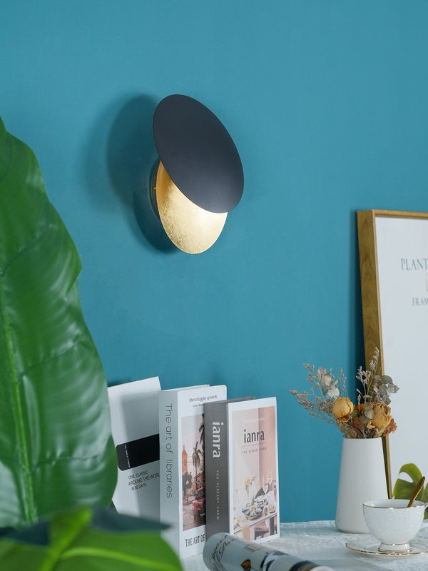Modern Adjustable Disc Wall Sconce with Integrated LED for Bedroom and Hallway