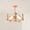 Lovely Deer Wooden Chandelier