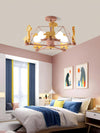 Lovely Deer Wooden Chandelier
