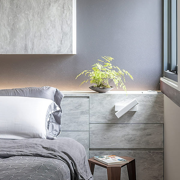 Modern Minimalist Wall Lamp with Wood and Metal, LED Wall Sconce for Bedroom and Hallway
