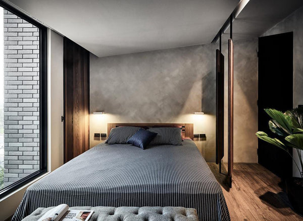 Modern Minimalist Wall Lamp with Wood and Metal, LED Wall Sconce for Bedroom and Hallway