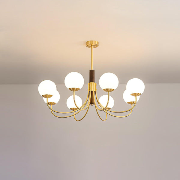 Midas Touch Walnut Sphere Chandelier