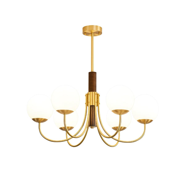 Midas Touch Walnut Sphere Chandelier