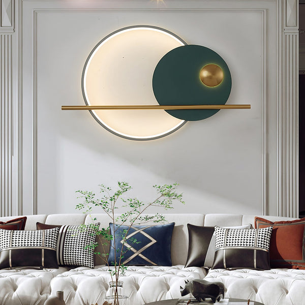 Modern Linear Double Circle Wall Light