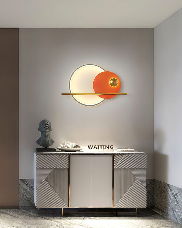 Modern Linear Double Circle Wall Light