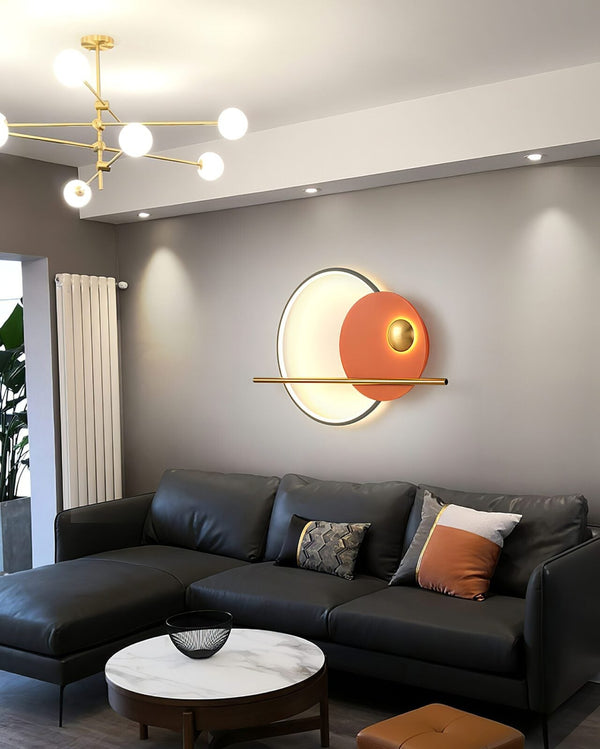 Modern Linear Double Circle Wall Light