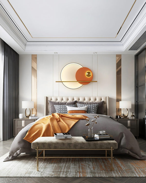 Modern Linear Double Circle Wall Light