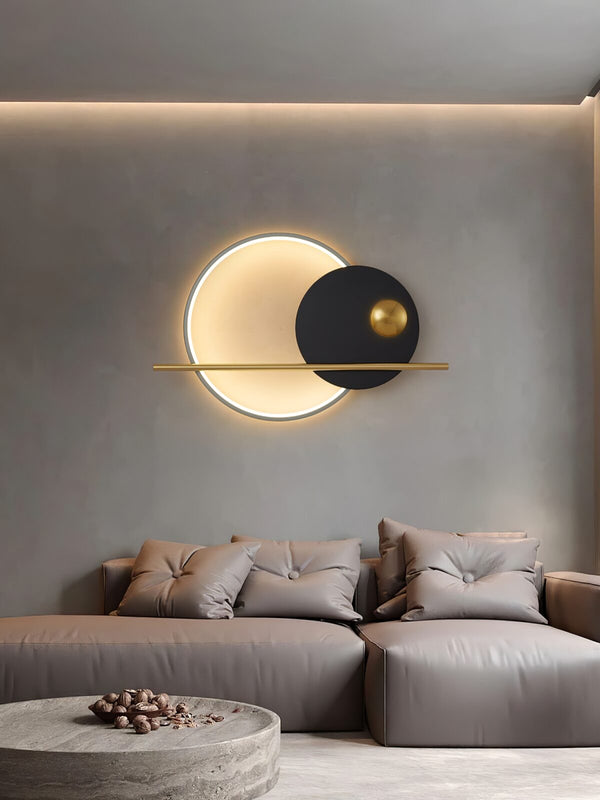 Modern Linear Double Circle Wall Light