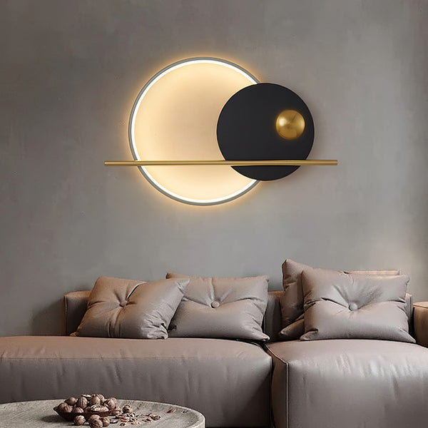 Modern Linear Double Circle Wall Light