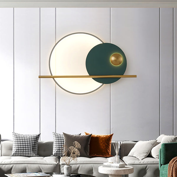Modern Linear Double Circle Wall Light