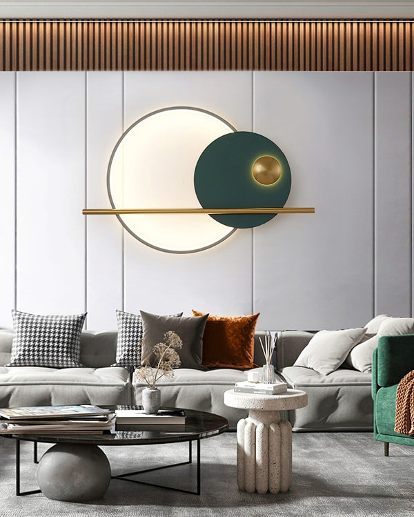 Modern Linear Double Circle Wall Light
