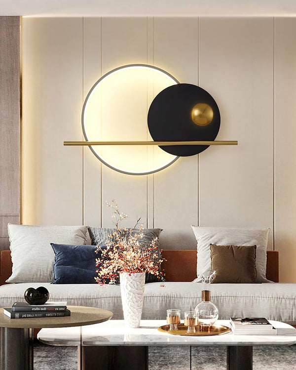 Modern Linear Double Circle Wall Light