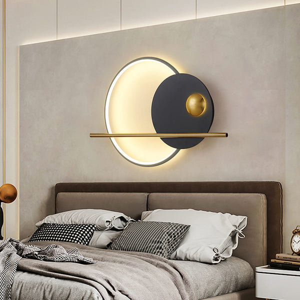 Modern Linear Double Circle Wall Light