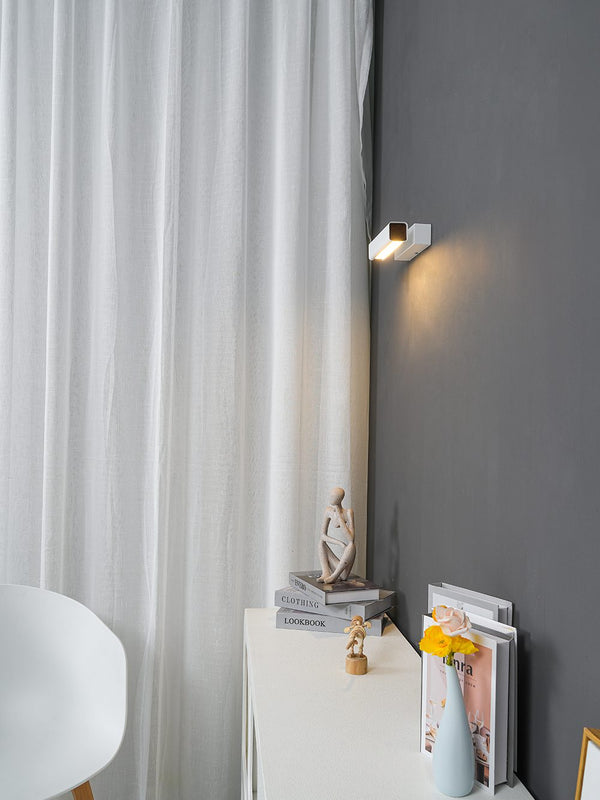 Modern Minimalist Wall Lamp with Wood and Metal, LED Wall Sconce for Bedroom and Hallway