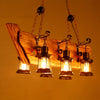 Nautical Industrial Style Wooden Chandelier
