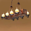Nautical Industrial Style Wooden Chandelier