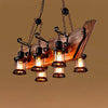 Nautical Industrial Style Wooden Chandelier