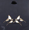 Modern Bird-Shaped LED Chandelier, 31.5-Inch Golden Aluminum & Acrylic Pendant Light for Dining Room and Foyer