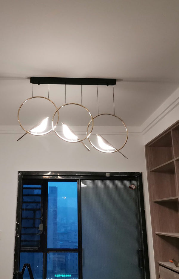 Modern Bird-Inspired Pendant Light, Adjustable LED Chandelier for Dining Room and Living Room