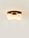 Nordic Wood Art Round Ceiling Lamp