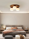 Nordic Wood Art Round Ceiling Lamp