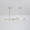 Orb Glass Pendant Light with Brass Accents for Dining Room and Kitchen Island