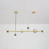 Orb Glass Pendant Light with Brass Accents for Dining Room and Kitchen Island