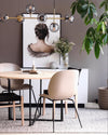 Orb Glass Pendant Light with Brass Accents for Dining Room and Kitchen Island
