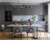 Orb Glass Pendant Light with Brass Accents for Dining Room and Kitchen Island