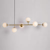 Orb Glass Pendant Light with Brass Accents for Dining Room and Kitchen Island