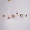 Orb Glass Pendant Light with Brass Accents for Dining Room and Kitchen Island
