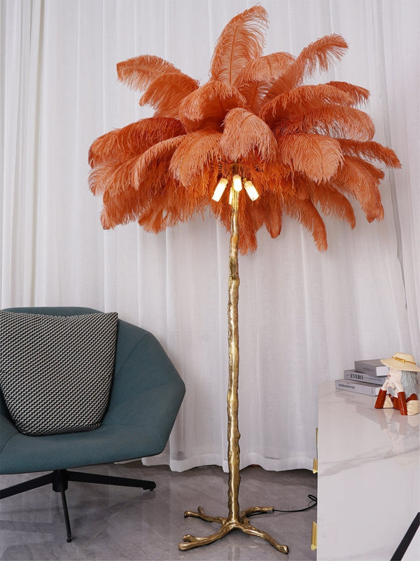 Ostrich Feather Floor Lamp