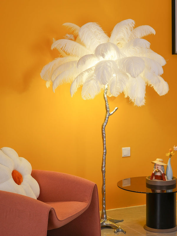 Ostrich Feather Floor Lamp