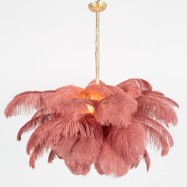 Ostrich Feather Pendant Lamp