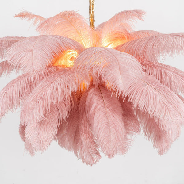 Ostrich Feather Pendant Lamp