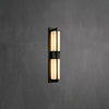 Rectangular Alabaster Brass Wall Sconce
