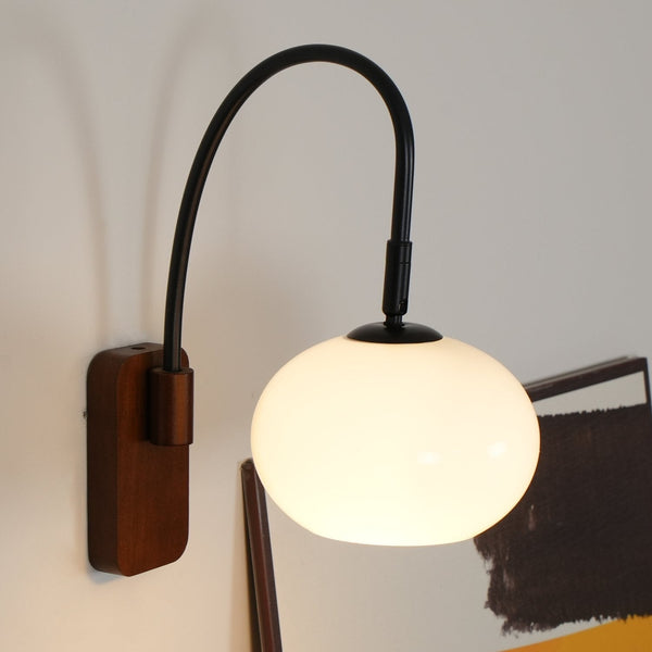 Retro Wooden Glass Wall Lamp