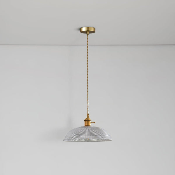 Ribbed Spiral Pendant Light